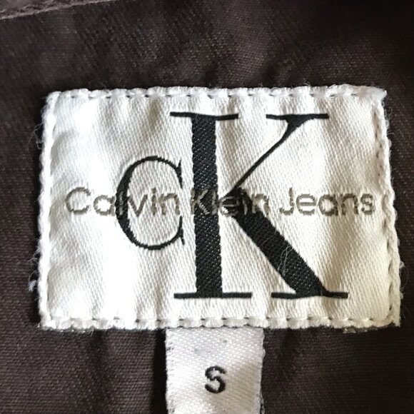 Vintage 90’s Brown Denim Button Up Calvin Klein Vest Size Small - Picture 4 of 7